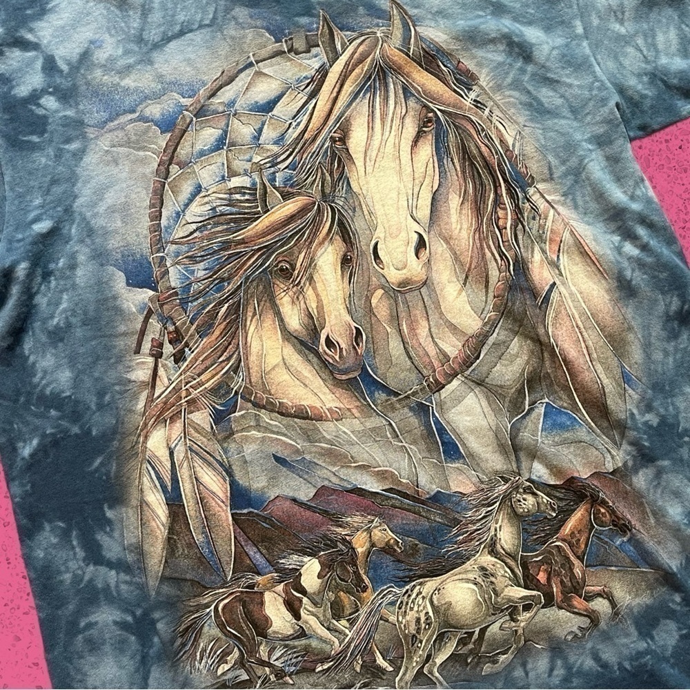 Dreamcatcher horse western fantasy boho THE MOUNTAIN t shirt men’s M - Picture 2 of 5